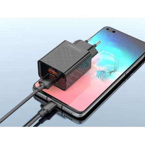 Chargeur rapide Techancy, USB Type C, 2,4 A, double port, 1 m (1/5)