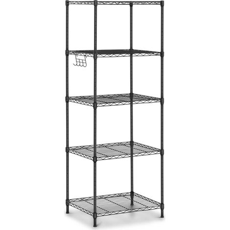 Scaffale professionale da garage in metallo 55 x 45 x 150 cm 150 kg nero 140001539