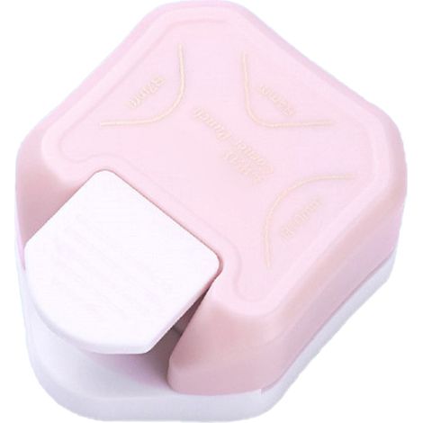 Lot 3-en-1 mini perforatrice arrondisseuse d'angle en plastique rose, coupe-coins portable pour bricolage et artisanat (1/5)