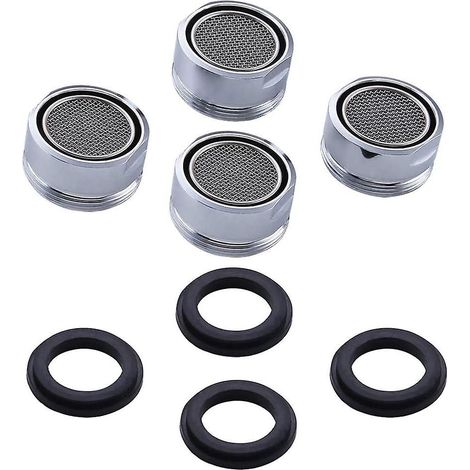 4er-Set Universal-Luftsprudler für Küchen- und Badezimmerarmaturen, wassersparend – Silber – 24 mm (1/5)