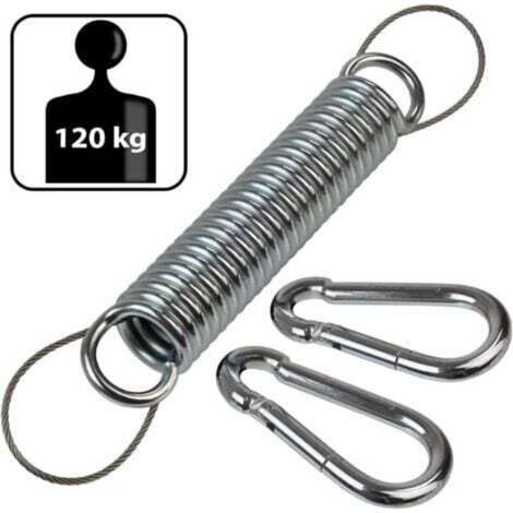 Ressort en Acier pour Chaise Suspendue Fauteuil Suspendu hamac avec Corde de sécurité et Deux mousquetons (1/4)