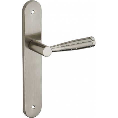 Thirard – Ensemble de poignées pour porte intérieure Helios sans trou – Carré 7mm – Entr'axes 195mm – Acier nickelé brossé