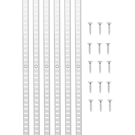 VEVOR Cremaillere deEtagere, 1846 mm, Rail deEtageres Mural a Perforation Simple, Lot de 20, Rails Reglables Robustes Acier avec Vis, Facile a Installer, pour Etageres de Rangement, Armoires, Placards (1/5)