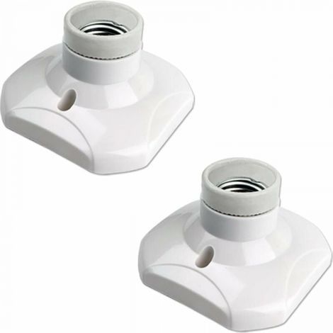 Portalampada a vite E27 per plafoniera, lampada da parete per interni, AC 230V, portalampada LED E27, base in plastica E27 per soffitto di garage/officina, confezione da 2 (1/5)
