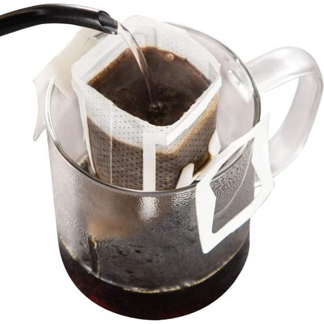50 Stück tragbare Kaffeefilterbeutel mit Ringdesign, Einweg-Einzelportions-Kaffeefilterbeutel, Übergieß-Kaffeefilter, geeignet für verschiedene Kaffeetassen/Utensilien MUMU (1/4)