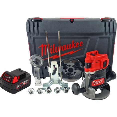Tupí a batería Milwaukee M18 FR12-501X de 18 V, 6,0 mm - 1/2", sin escobillas + 1 batería de 5,0 Ah + caja HD - sin cargador (1/5)