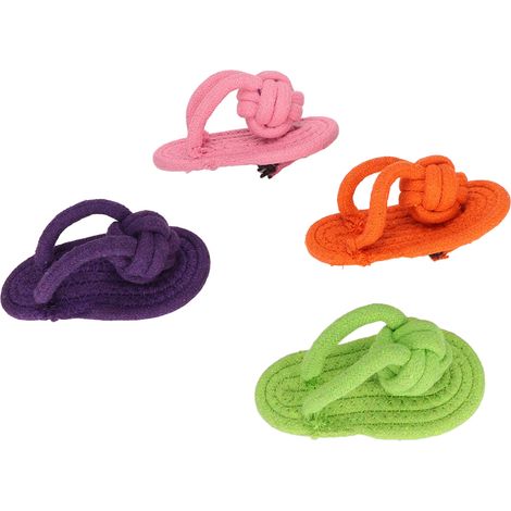 Pantoufle en coton à mâcher pour chien, jouet interactif en tricot à la main pour chiens (1/5)