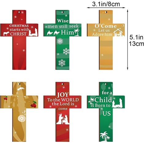 Pendentif En Bois - Décoration De Noël Pour Arbre À Cadre Fenêtre Cheminée - Lot De 6 (1/5)