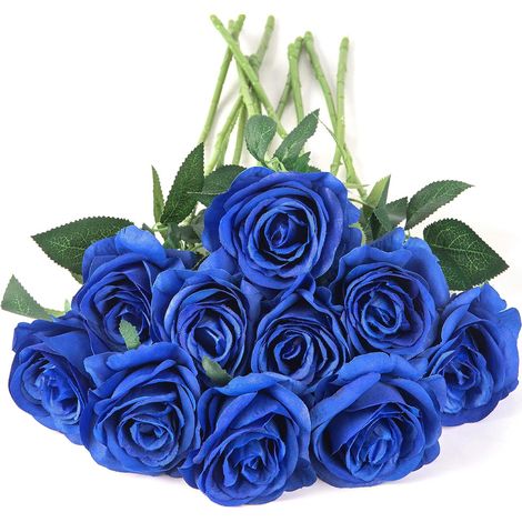 Roses artificielles aux feuilles réalistes, décoration de mariage et d'intérieur, design réaliste, matériau durable, composition florale à faire soi-même, fleurs en soie-AquaForge (1/5)