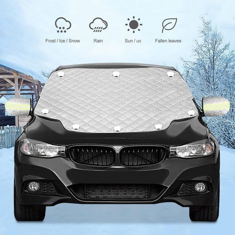 Pare Soleil Voiture Pare Brise Avant- Pare-Brise Avant de Voiture- 8 Magnétiques Voiture Protection- Couverture Pare-Brise Voiture Anti UV Soleil Couverture pour Voiture 150x120CM