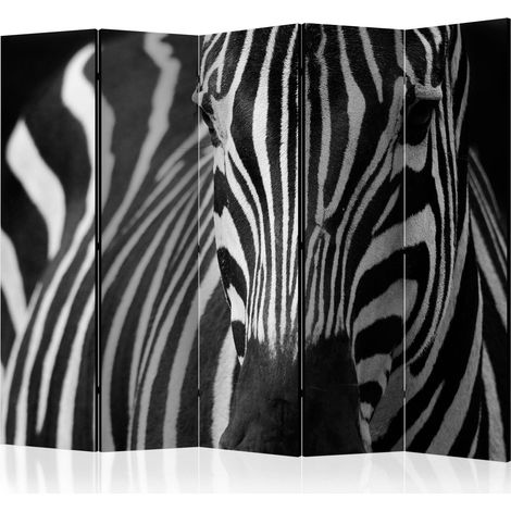 Paravento - White with black stripes II [Room Dividers] - 225x172 (1/4)