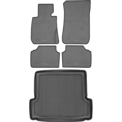 Juego de alfombrillas de goma para coche y maletero para BMW Serie 3 E91 Estate (2004-2011).
