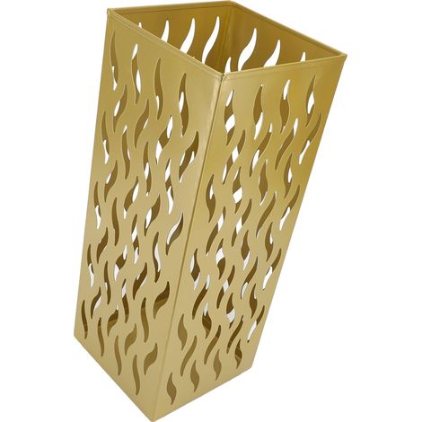 Porte-parapluies d'entrée élégant, seau de rangement en métal doré, organisateur de parapluies d'intérieur pour la maison et le bureau (1/5)