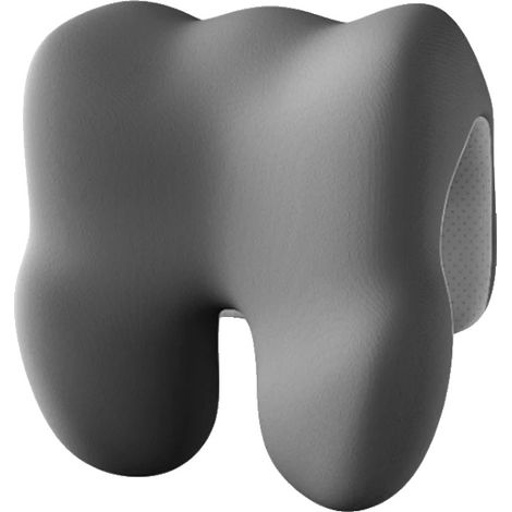Cojín para silla de oficina, diseño ergonómico, material transpirable, 27x26x18cm-a, negro/gris (1/2)