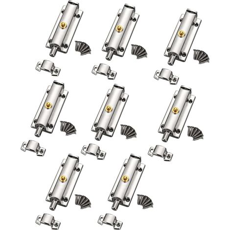 Lot de 8 loquets de sécurité automatiques à ressort pour chambre à coucher, cuisine, salle de bain (1/5)