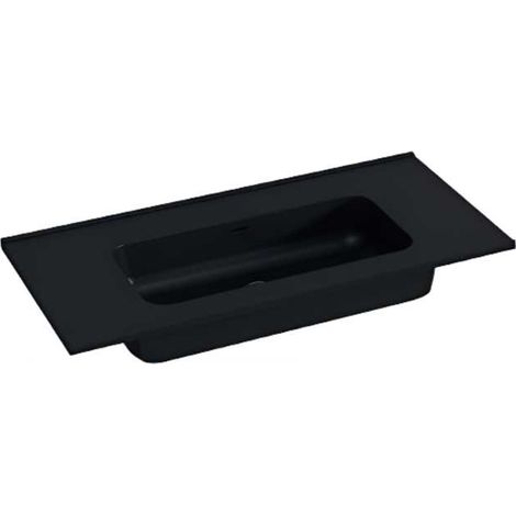 Lavabo en céramique Rond Noir mat Profondeur 46cm 80cm