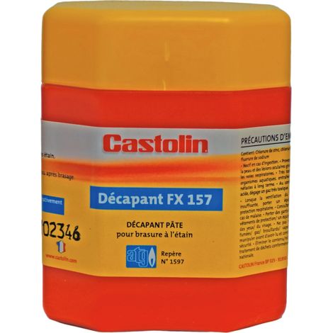 Castolin – Décapant liquide FX157 250g – Très actif pour brasage tendre – Métaux cuivreux, ferreux et aciers inoxydables – Application précise