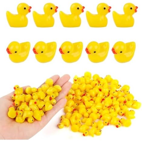 100 Pieces Mini Canards en Résine, Petits Canard Miniature Résine, Miniatures Figurines de Canard, Mini Canard en Plastique Petit pour Aquarium, Jardin, Paysage