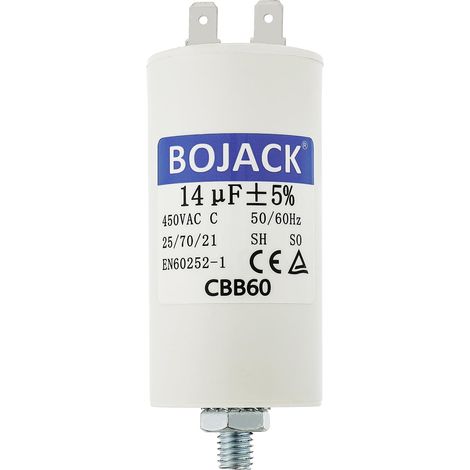 CBB60 14uF 450V Condensateur de Démarrage moteur de Moteur pour Pompe de Piscine 14µF 450 Volt 40x70MM Connecteur M8 50/60Hz (1/5)