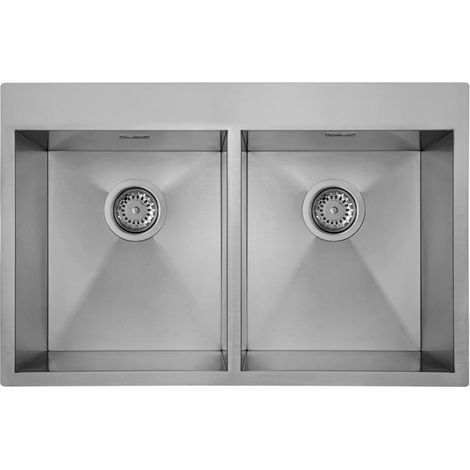 Lavello Elleci Incasso 2 vasche 75x51 Cube 750 2V Satinata Inox LIU750SAC (1/2)