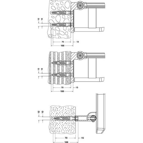 KEUCO PLAN Care Set de fijación 2, 2x tornillo avellanado para (1/2)