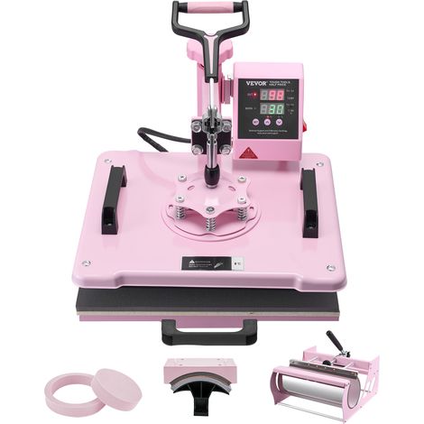 VEVOR - Máquina de prensado por calor, 12 x 15 pulgadas, 5 en 1, con prensa de vaso de 30 oz, prensado de camisetas con giro de 360°, control digital preciso, para camisetas, tazas, sombreros y platos (1/5)