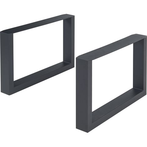 Lot de 2 pieds de table meuble moderne design original DIY acier 40 x 64 cm noir
