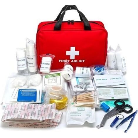 Trousse de Secours 170 Pièces,Trousse à Pharmacie Voyage Avec Couverture de Survie,Bandage,Pansement,Gaze,Sifflet (1/5)