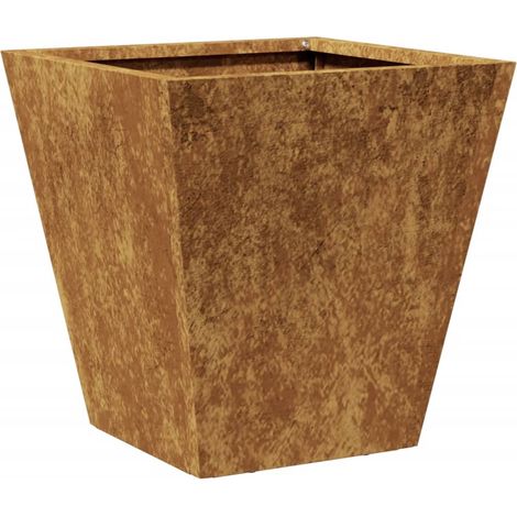 Vassoio per fioriera aiuola rialzata piante fiori terrazzo giardino 30 x 30 x 30 cm acciaio corten Marrone 020037488