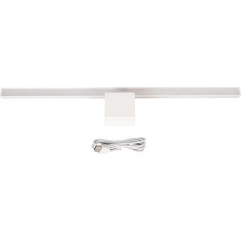Barre lumineuse pour écran d'ordinateur, 3 modes d'éclairage commutables, gradation sans palier, contrôle tactile, blanc, idéale pour bureau et maison. (1/5)