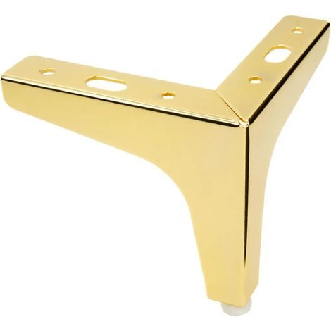 Supports de pieds de meubles chromés plaqués or, 10 cm de hauteur, design moderne, résistants aux rayures, idéaux pour une décoration de meubles minimaliste et élégante. (1/4)