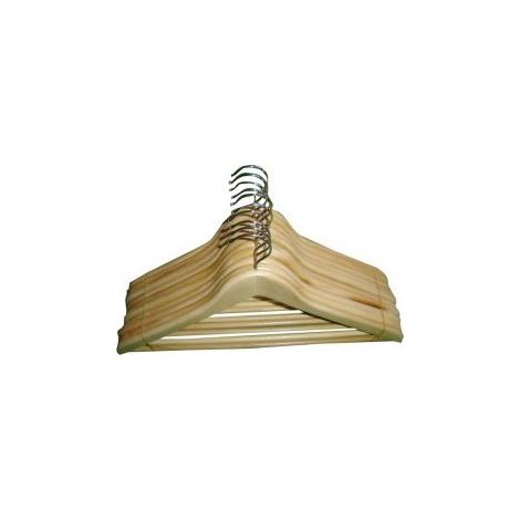 FP – Cintre en bois 45 cm – Crochet nickelé pour suspension élégante – Lot de 10 cintres pour vêtements – Cintre pantalon durable