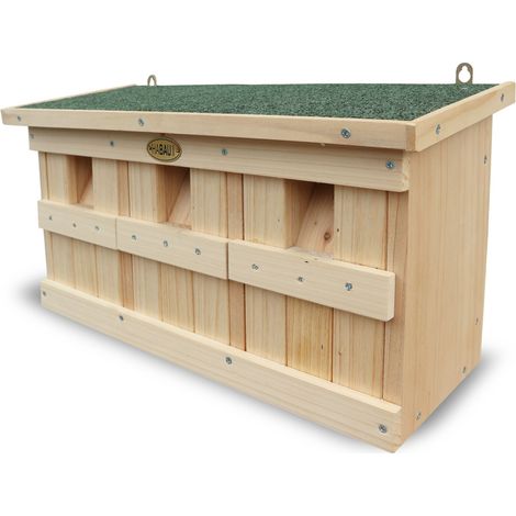 HABAU Spatzenhaus mit 3 Brutkammern, Nistkasten aus Holz (1/5)