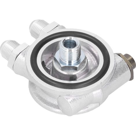 Ölfilter mit Sandwichplatte und Thermostat, 3/4 Zoll 16-UNF AN10 M18x1,5 mm Adapter, universelle Passform für Autos, Ölkühler-Kit. (1/5)