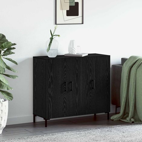 vidaXL  Sideboard  Black Oak 90 x 34 x 80 cm Engineered Wood