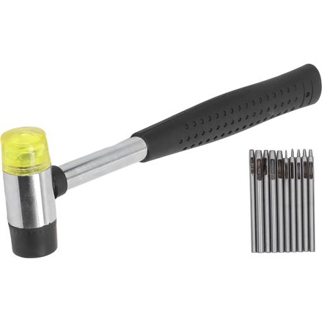 Lot de 6 Emporte-pièces Ronds Creux en Acier Inoxydable avec Caoutchouc, Tailles Marquées, Outil de Perforation pour Cuir et Loisirs Créatifs (1/5)