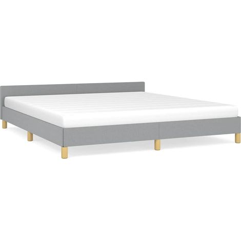 Bed Frame without Mattress Light Grey King Fabric vidaXL (1/5)