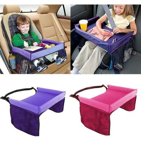 yida-world® Pliant Plateau Table Voiture Auto Siège Arrière Étanche Pour Enfant Voyage Mode - Rose rouge