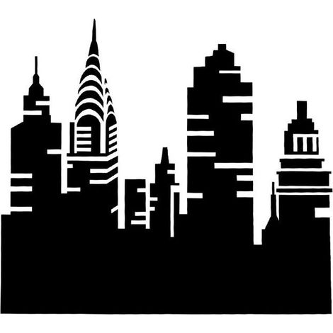 Pochoir - Motif new york - Repositionnable - 42 x 46 cm - Peinture - Décoration