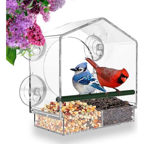 Mangeoire extérieure pour oiseaux sauvages, à poser sur une fenêtre (1/5)