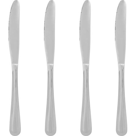 Premier Housewares Classic Knife Set Of 4 / Silver Finish Kitchen Knives For Spreading Butter / Cutting Fruits And Vegetables Rust Resistant Set Of Knives 2 x 22 x 2
