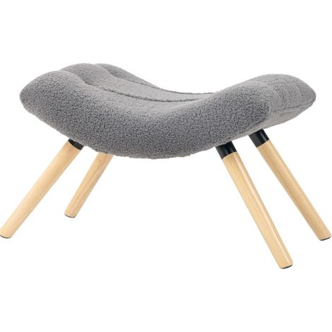 Gepolsterter Fußhocker aus Bouclé-Stoff, dunkelgrau, 67 x 45 x 38 cm MODENUIT (1/4)