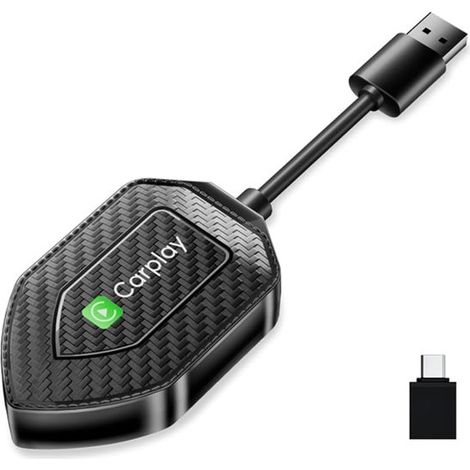 Dongle CarPlay wireless 2 in 1 Bluetooth 5.0 Android Auto Box, dongle a forma di scudo, plug & play (1/5)