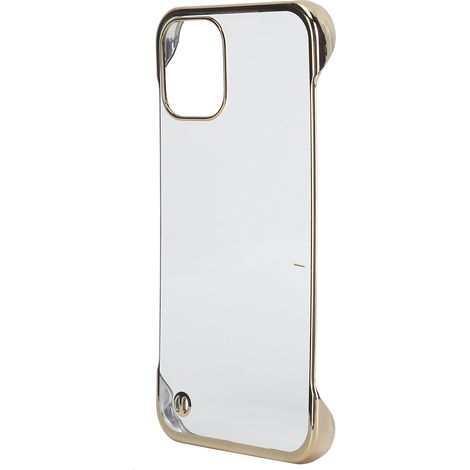Coque de téléphone rigide en polycarbonate électroplaqué pour iPhone 12 mini, transparente avec demi-bordure (1/5)