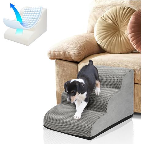 Randaco Gradino per cani a 3 gradini Rampa antiscivolo per animali domestici Gradino per animali domestici rimovibile e lavabile