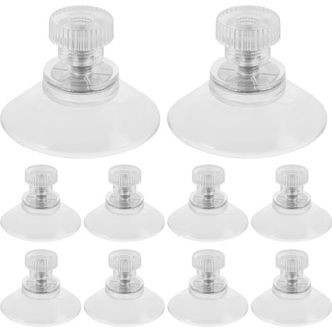 Ventouses en PVC transparent à forte aspiration, 10 et système de fixation facile par vis écrou (1/5)