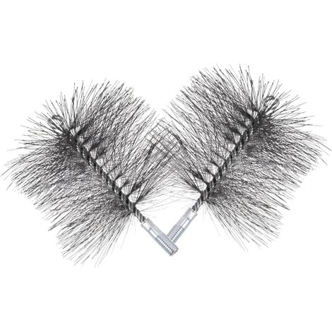 Brosse de nettoyage cheminée (lot 2) avec poils métalliques résistants (1/5)