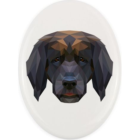 Leonberger - azulejo geométrico con foto e inscripción de Art-Dog (1/4)