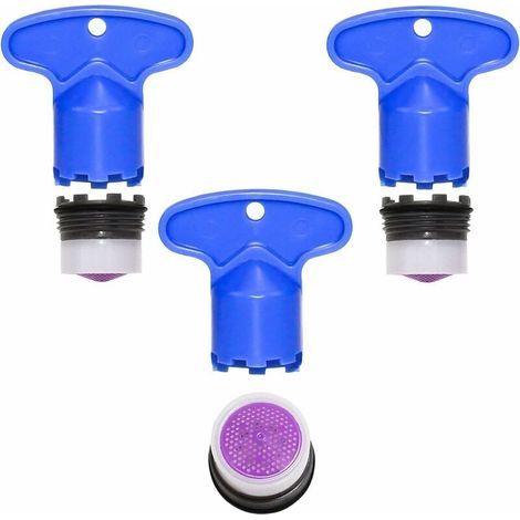 Aérateur de mousseur robinet M16 – Lot de 3 filtres + 3 clés – Économie d'eau jusqu'à 40% – Anti-corrosion et non bouchant (1/5)
