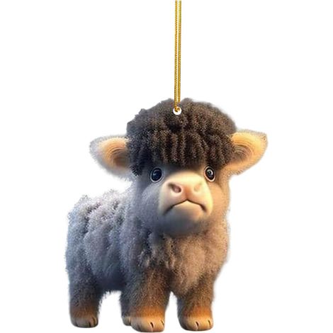 Pendentif Vache - Décoration Arbre De Noël Et Intérieur - Accroche-Rétroviseur Voiture - 1 Pièce